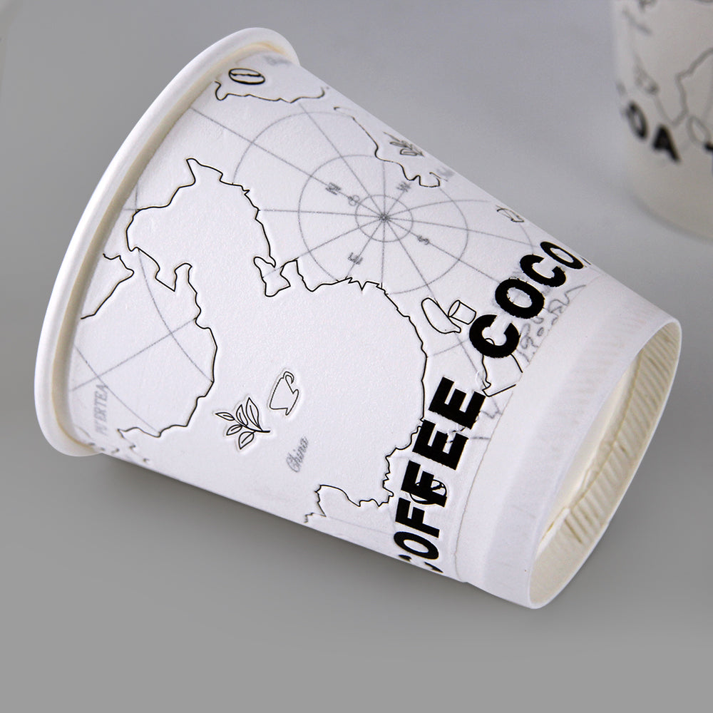Custom Disposable Embossed Paper Coffee Cup Recyclable Double Wall 8oz 12oz 16oz Coffee Tea Ice Cream Paper Cups With Lid - Fastfoodpak
