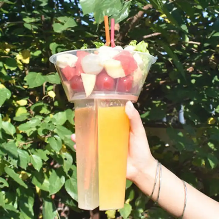 Bespoke 2 In 1 Hot Pot Cup Steak Cup Fried Chicken Milk Tea Snack And Drink Holder Cup - Fastfoodpak