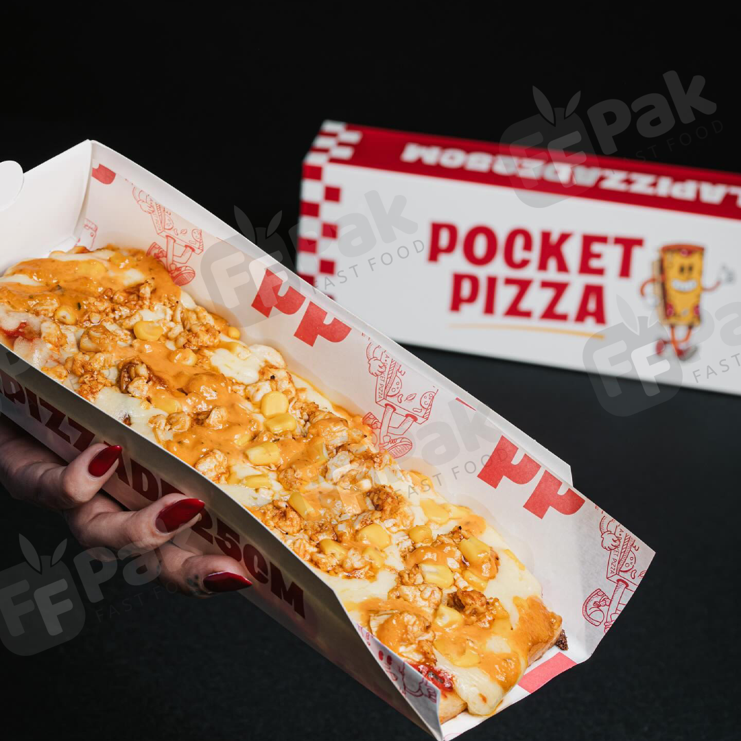 Custom Logo 25CM Pizza Box Two Part Sliding Pizza Box For Long Pizza - Fastfoodpak