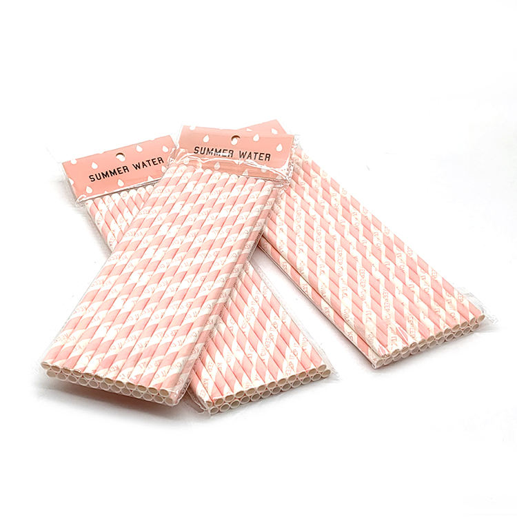 Custom Wholesale Biodegradable Food Grade Pink Straw Drinking Straws High Quality Disposable Drink Paper Straw - Fastfoodpak