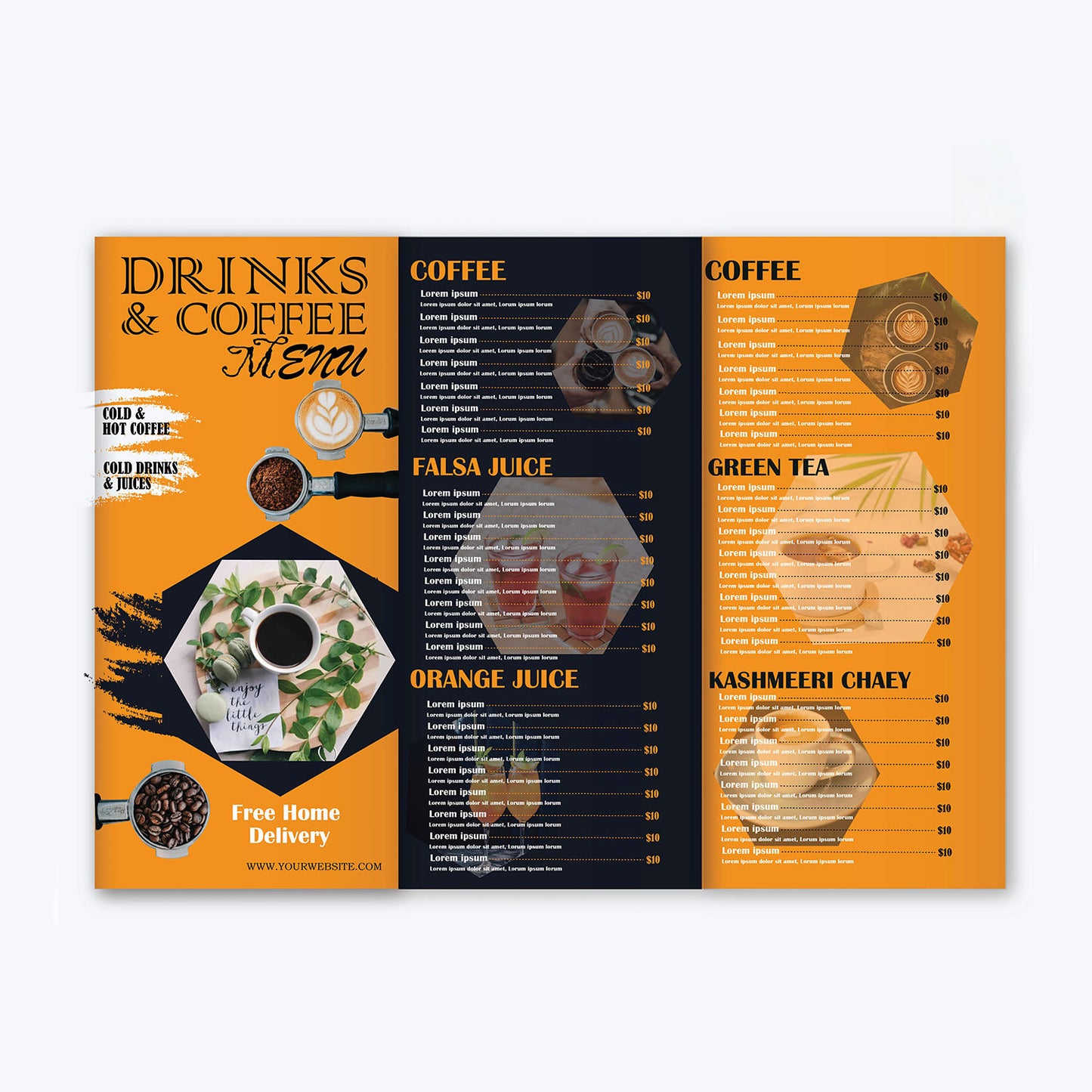 Customized Printed Flyer Trifold Brochure Instruction Manual Advertising Leaflet Takeout Menu Poster Printing - Fastfoodpak