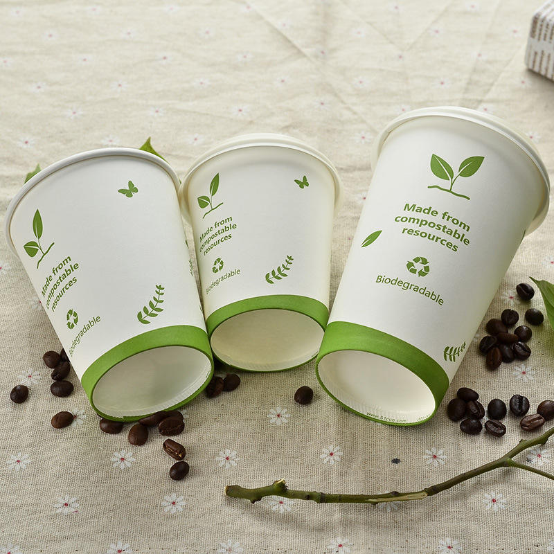 Disposable White Single Wall Biodegradable PLA Eco-friendly Paper Coffee Cups Disposable Paper Cup - Fastfoodpak