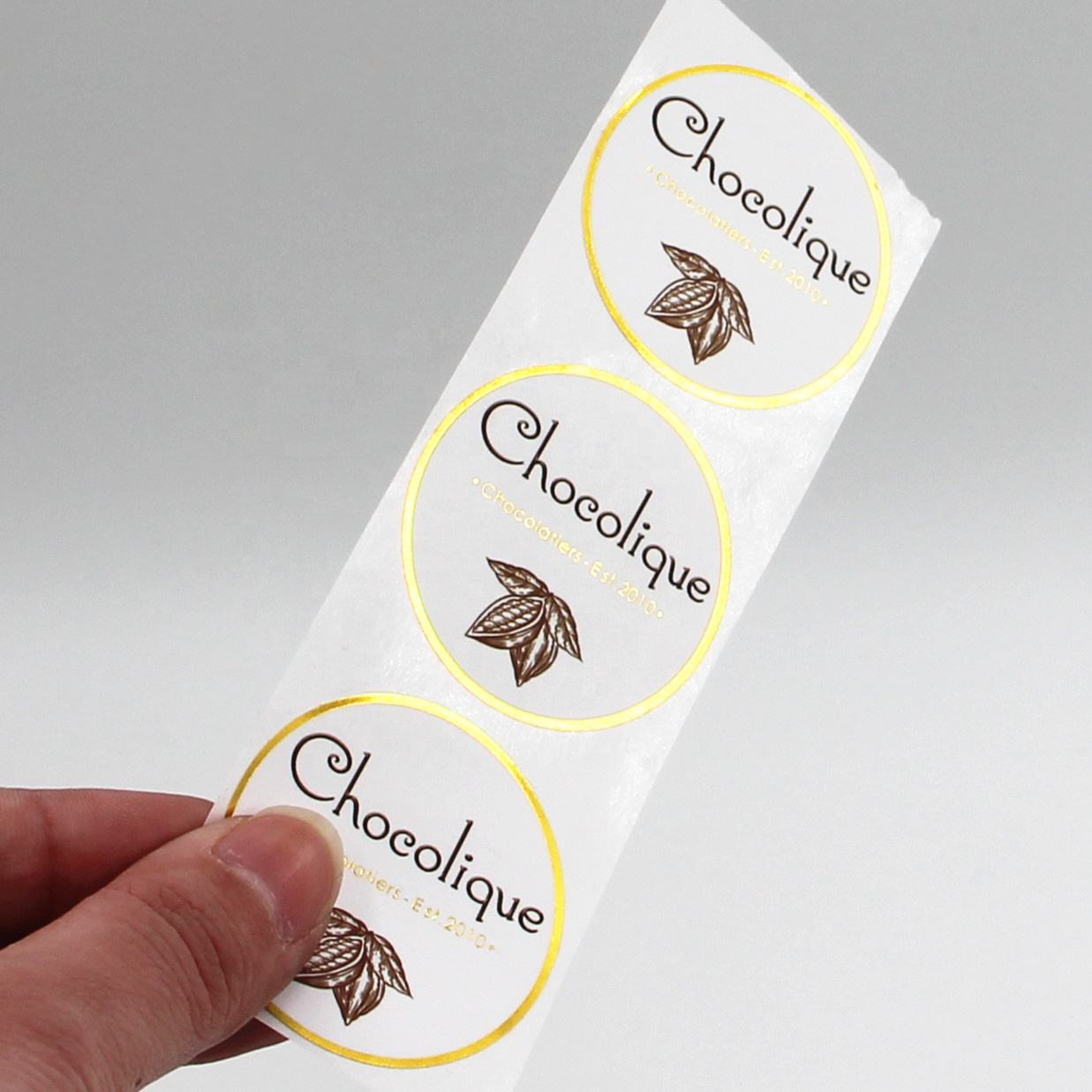 Glossy Brushed Gold Paper Labels in Sheet Customize Round Label Stickers for Packaging - Fastfoodpak