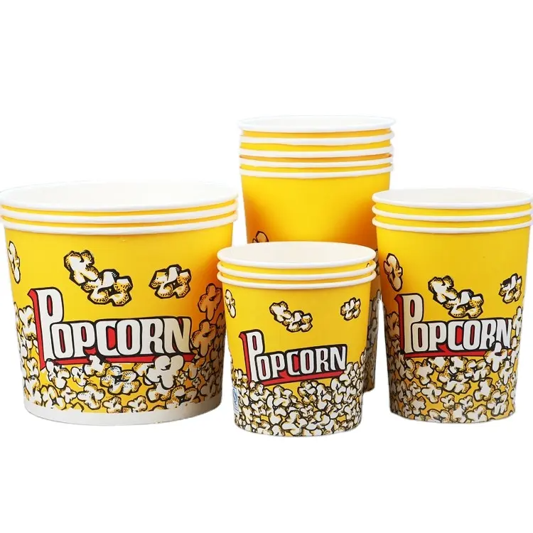 Food Grade Packaging Fried Chicken Buckets Disposable Custom Logo Printed Big Popcorn Cup Paper Bucket - Fastfoodpak