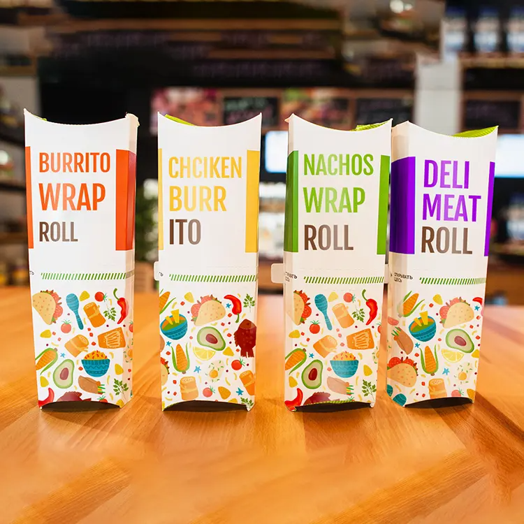 Custom Logo Free Design To Go Disposable Takeaway Paper Shawarma Box - Fastfoodpak