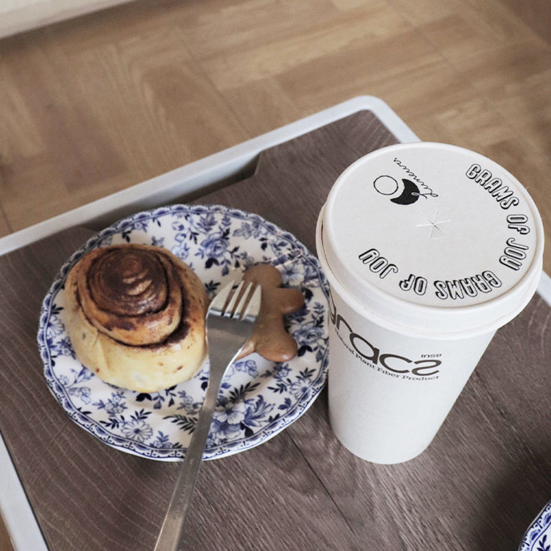 100% Compostable Custom Logo Printed Disposable Cup Pla Coating Bagasse Paper Cup - Fastfoodpak