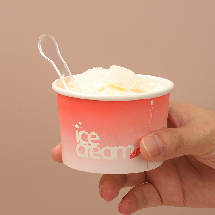 Custom Printed Compostable Disposable Paper Ice Cream Cup - Fastfoodpak
