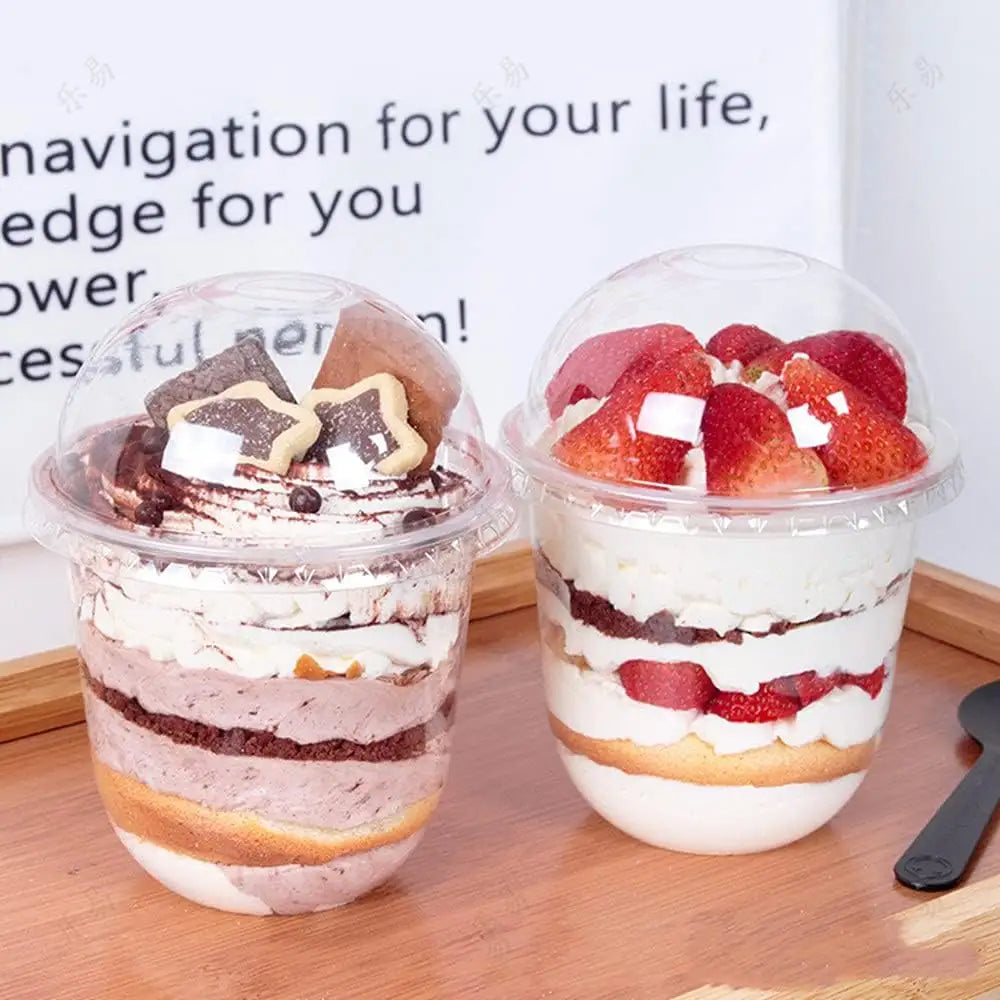 12oz 16oz 32oz PET Custom Logo Disposable U Shape Clear Plastic Takeaway Coffee Cup with Sealing Film and Dome Lids - Fastfoodpak