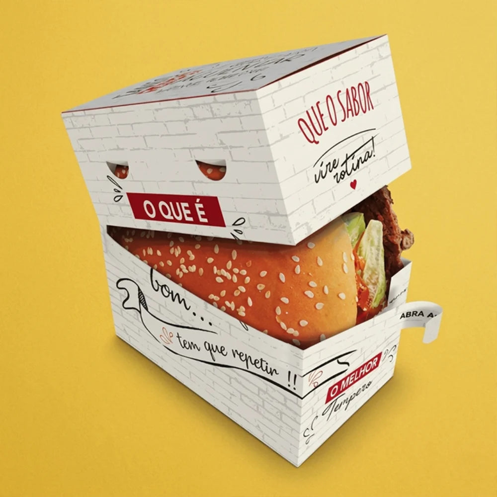 Boîte d'emballage de hamburger de personnalisation commerciale jetable