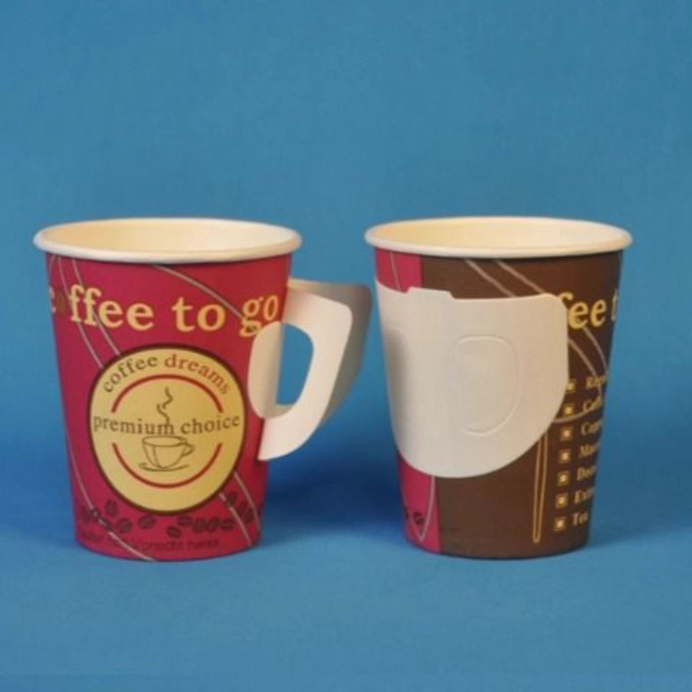 Paper Espresso Cups with Handle for Hot and Cold Drinks