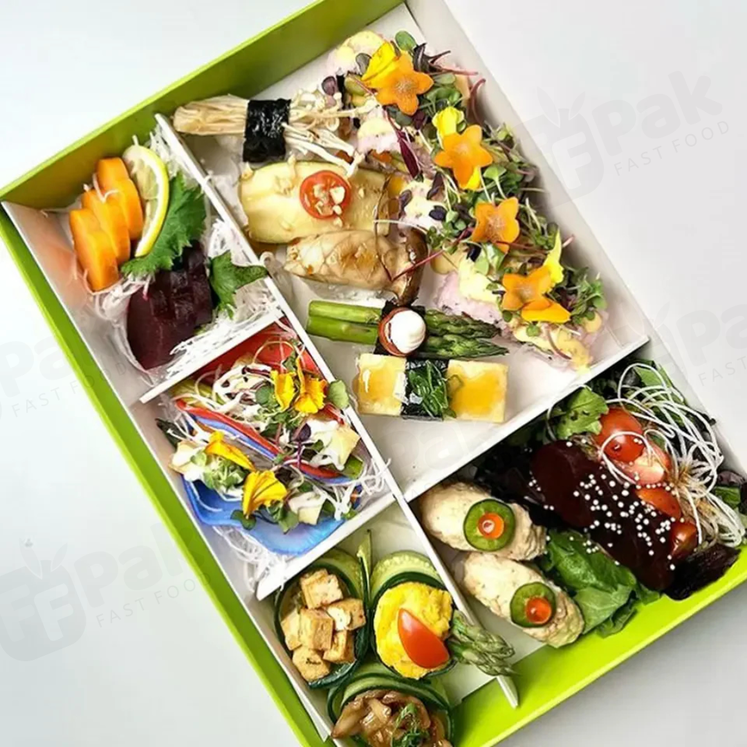 Custom Printed Disposable Take away To go Packaging Container Kraft Lunch Food Paper Box - Fastfoodpak