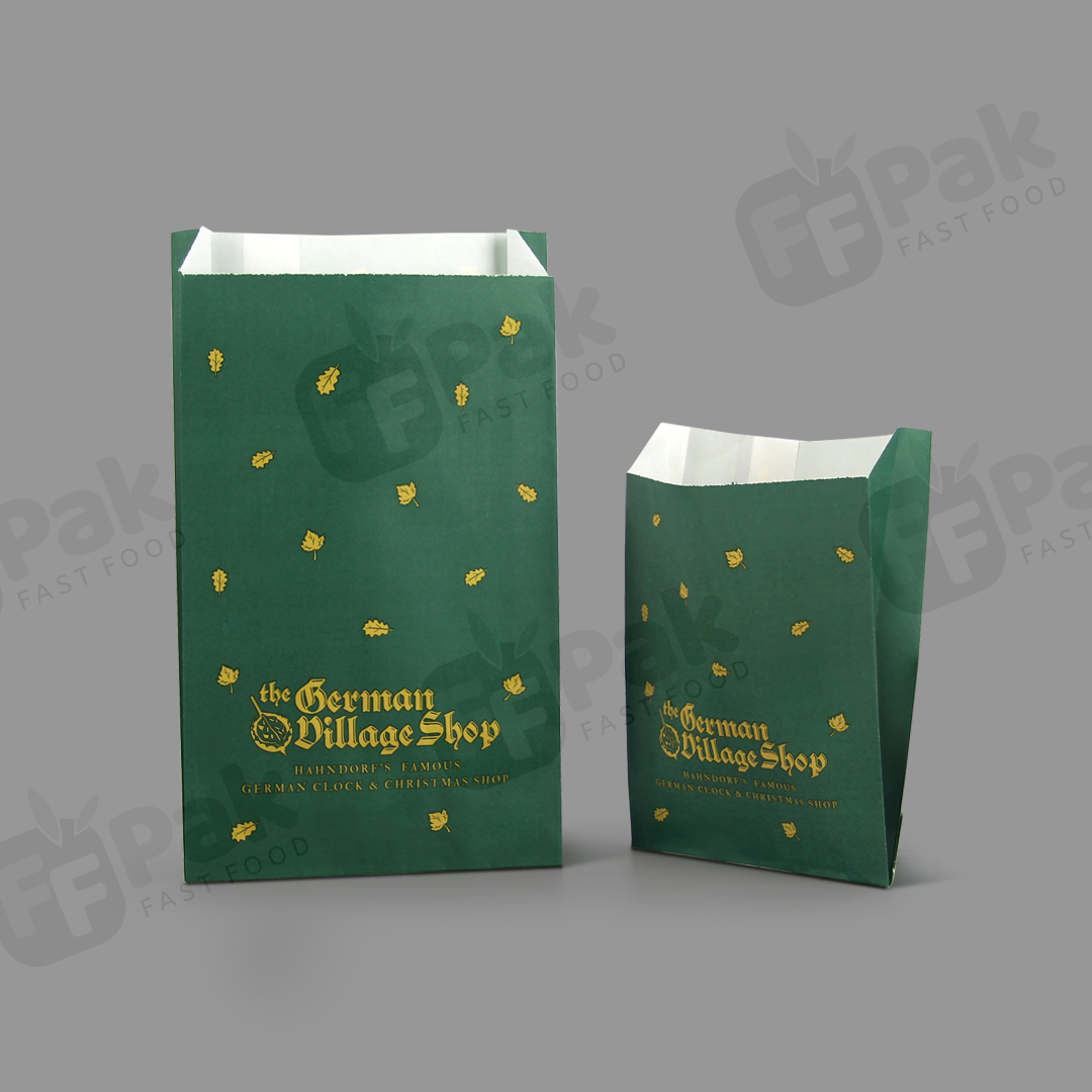 Custom Printed Small Flat V Sharp Bottom Kraft Paper Bakery Packaging Cookie Sandwich SOS Paper Bags - Fastfoodpak
