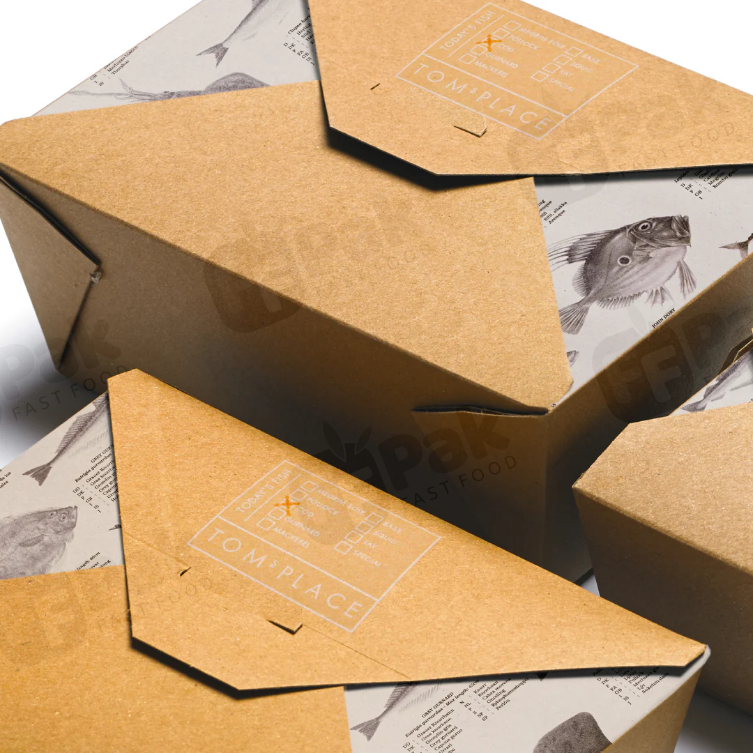 Disposable Biodegradable Paper Takeaway Breakfast Lunch Box Food Container - Fastfoodpak