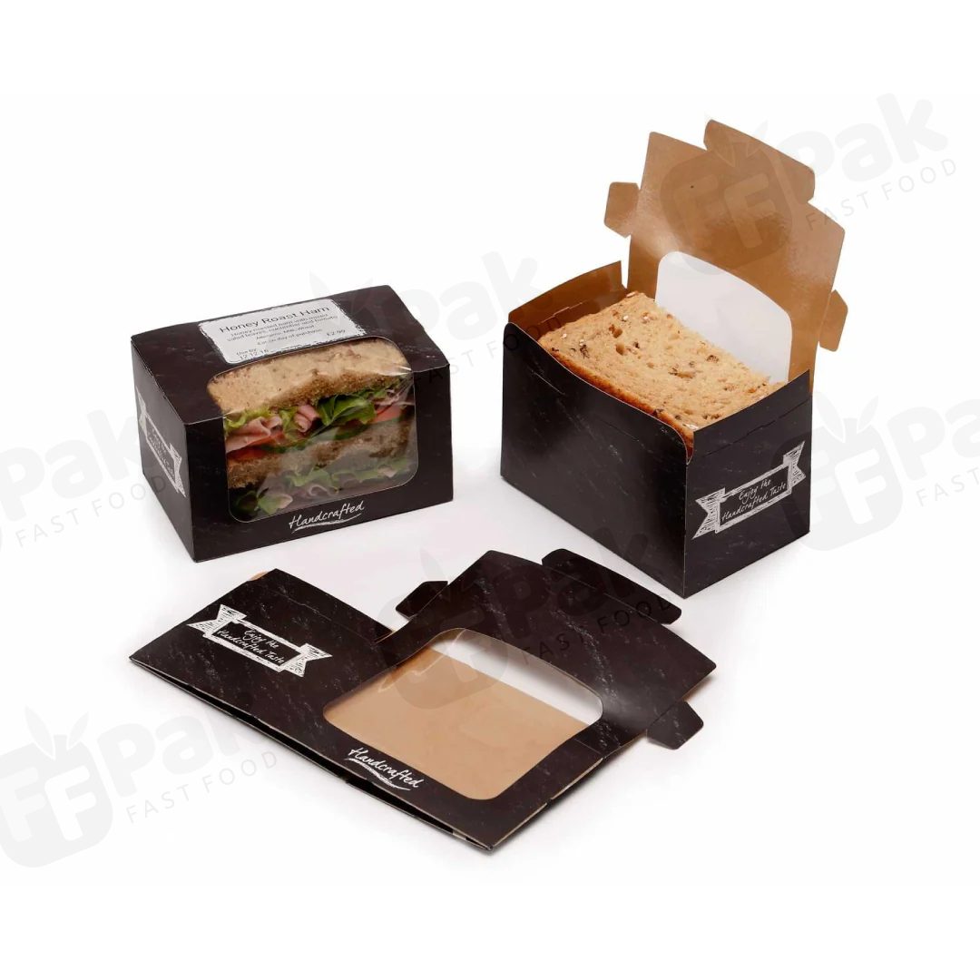 Custom Printed Biodegradable PLA Food Box Sushi Sandwich Takeaway Kraft Paper Box - Fastfoodpak