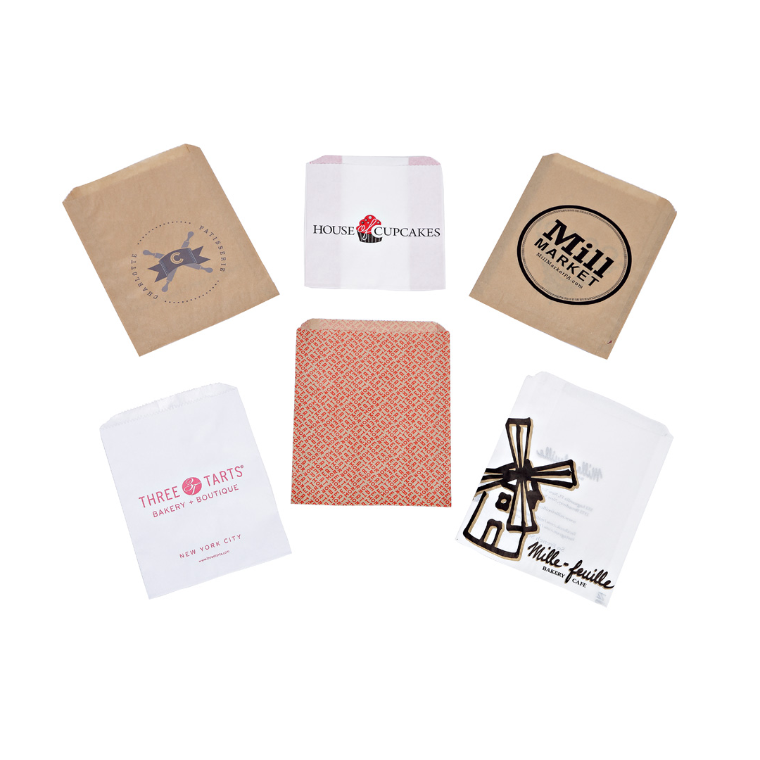 Custom Printed Small Flat V Sharp Bottom Sandwich SOS Paper Bags - Fastfoodpak