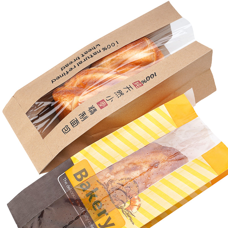 Disposable Auto Machine Make Food Bread Packing Paper Bag For Bread Bakery Bags With Window - Fastfoodpak