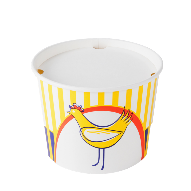 Wholesale Custom Paper Fried Chicken Bucket with Lid Fast Food Paper Chicken Cup - Fastfoodpak