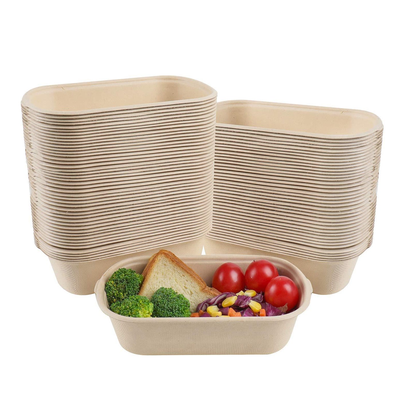 Disposable Biodegradable Sugarcane Bagasse Takeaway Food Packaging Box With Covers - Fastfoodpak