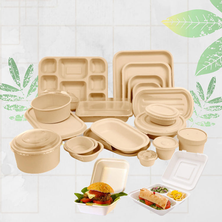 Biodegradable To Go Containers Food Eco Friendly Disposable Sugarcane Bagasse Pulp Lunch Containers - Fastfoodpak
