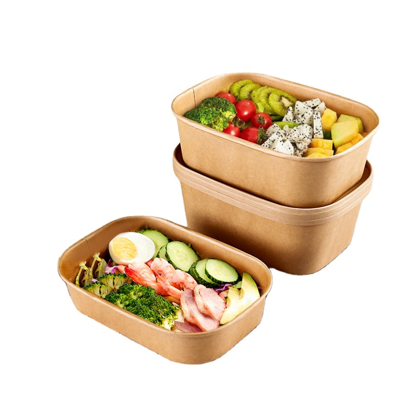 Caja de comida para llevar de embalaje de alimentos de papel Kraft con –  Fastfoodpak