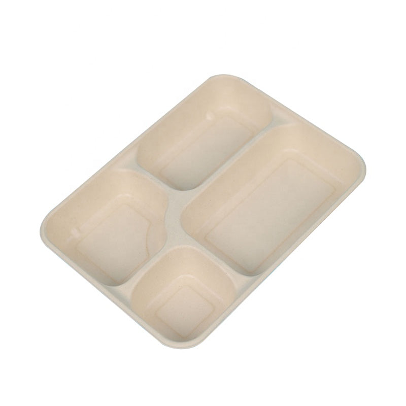 Corn Starch Tablewares 3-Compartment Takeaway Food Containers Biodegradable  Lunch Box