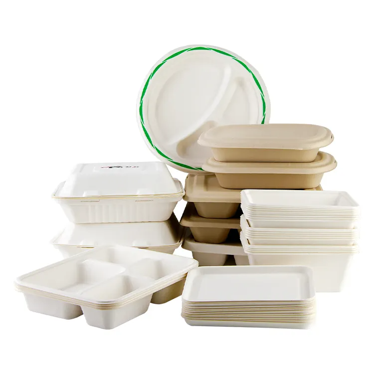 Wholesale Biodegradable Recycled Sugarcane Bagasse Lunch Box Food Container - Fastfoodpak