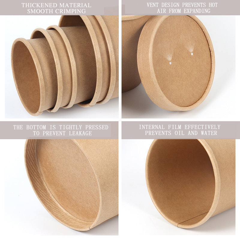 Customized Chicken Fruit Salad Takeaway Paper Food Container With Lid Packaging - Fastfoodpak