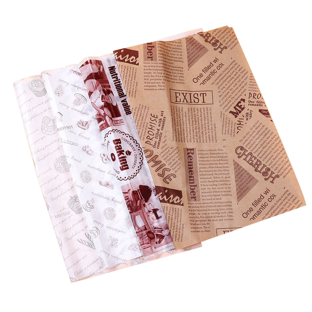 Custom Logo Design Food Safe Grade Burger Paper Greaseproof Meat Wrapping Wax Coated Paper - Fastfoodpak