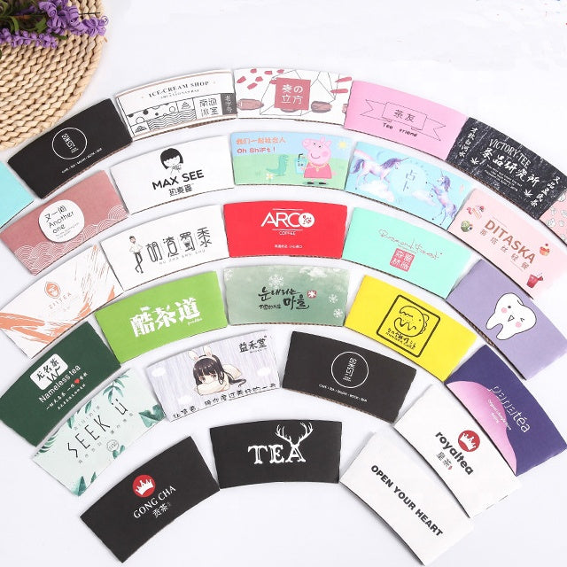 Custom Logo Printed Coffee Cup Disposable Paper Cup Sleeves - Fastfoodpak