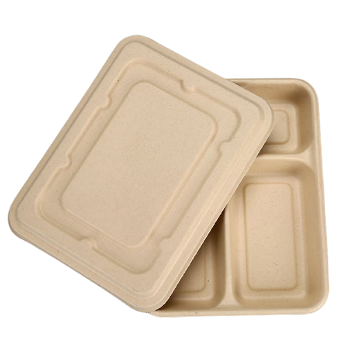 20PCS Disposable Lunch Box Take Out Packaging Box Degradable Pulp