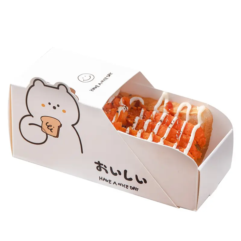 Custom Hot Dog Breakfast Bread Lunch Egg Drop Sandwich Paper Packaging Drawer Box for Food - Fastfoodpak