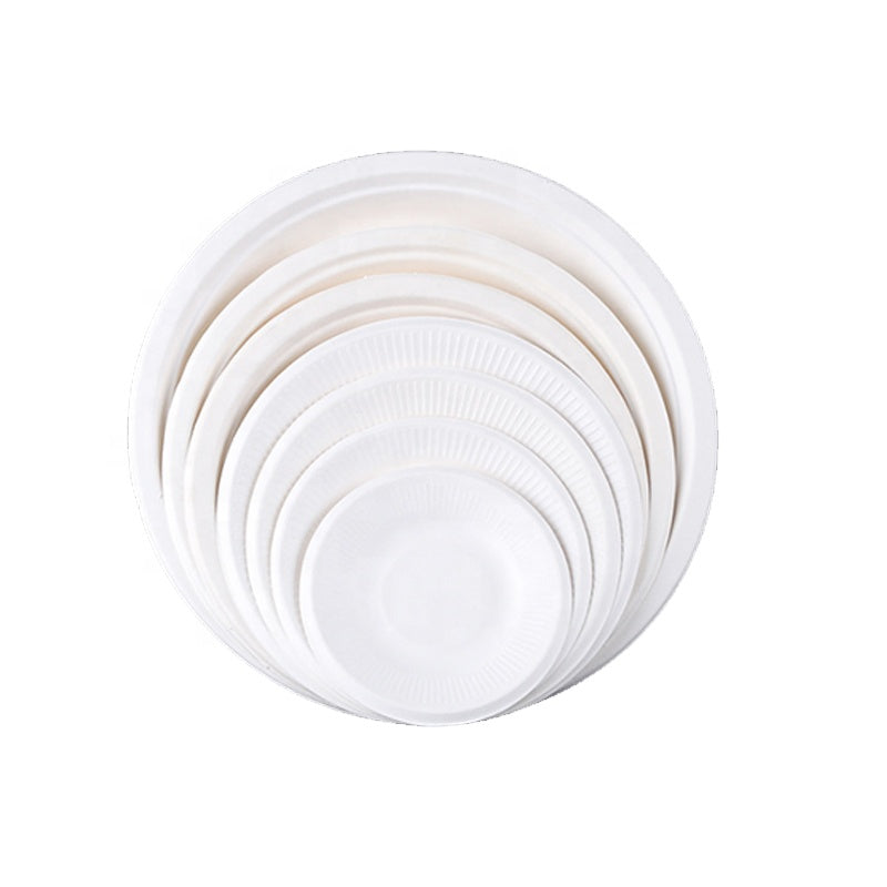 Wholesale Compstable Natural Pulp Material Bagasse 10 Inch Paper Plates - Fastfoodpak