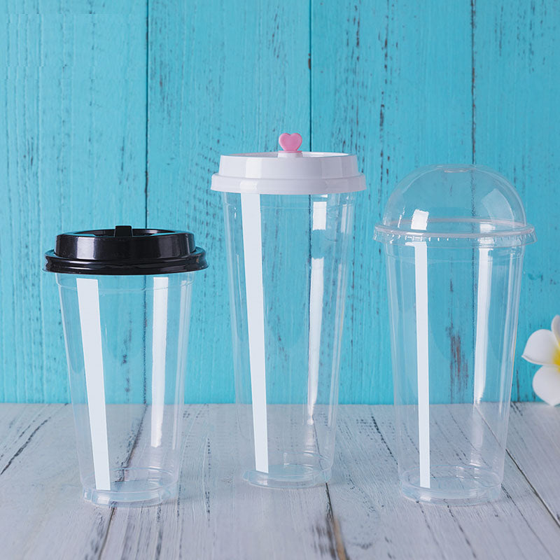 Custom Printing Logo Clear Cold Drink PP Disposable Plastic Cups with Lids - Fastfoodpak