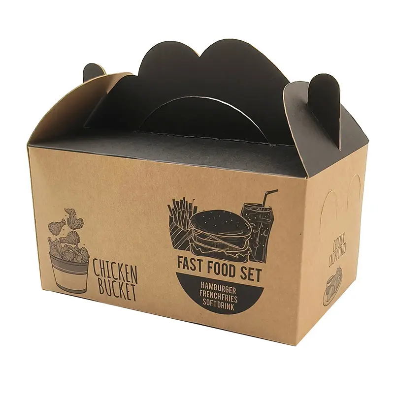 Custom Logo Design Carton Takeaway French Fries Chicken Packaging Box - Fastfoodpak