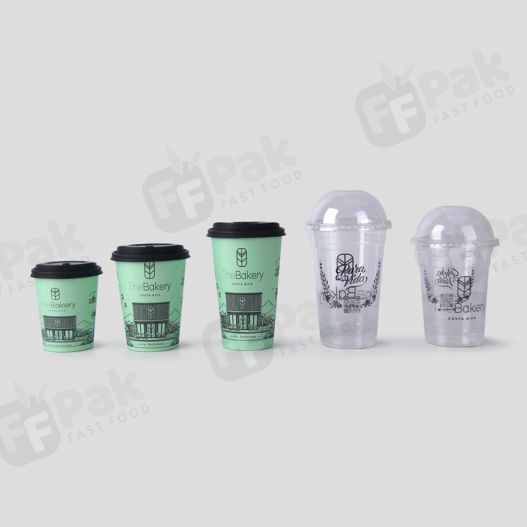 Custom Logo Paper Packaging Solution Bakery Truffles Cookie Sweet  Packaging Take Away Paper Bags Plastic Cups