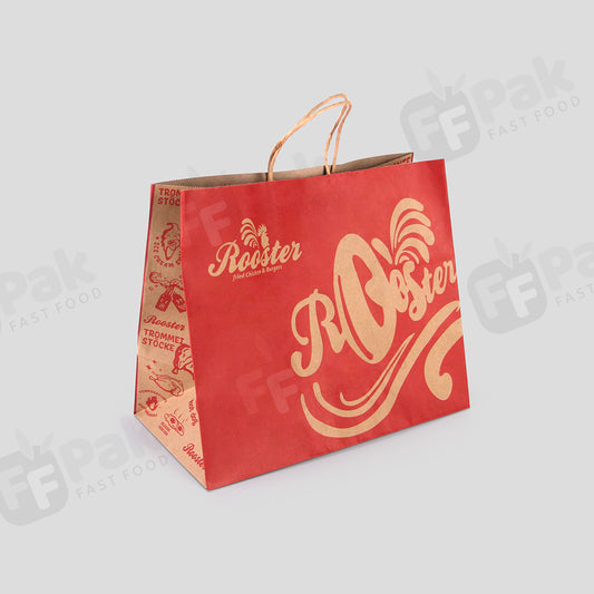 Custom Printing Eco Friendly Recycle Food Take Away Kraft Paper Bag Handles - Fastfoodpak