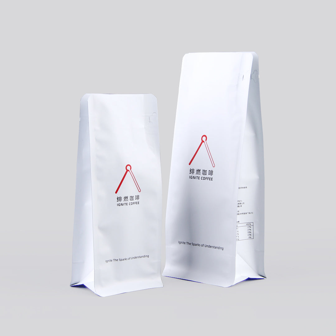 Customized 250g 500g 1kg Stand Up Food Bag Aluminum Foil Flat Bottom Coffee Bags with Valve and Zipper