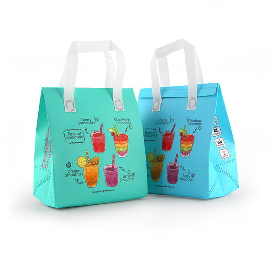 Customized Printing Reusable Ultrasonic Laminated Non-woven Aluminum Foil Insulated Bag for Restaurant