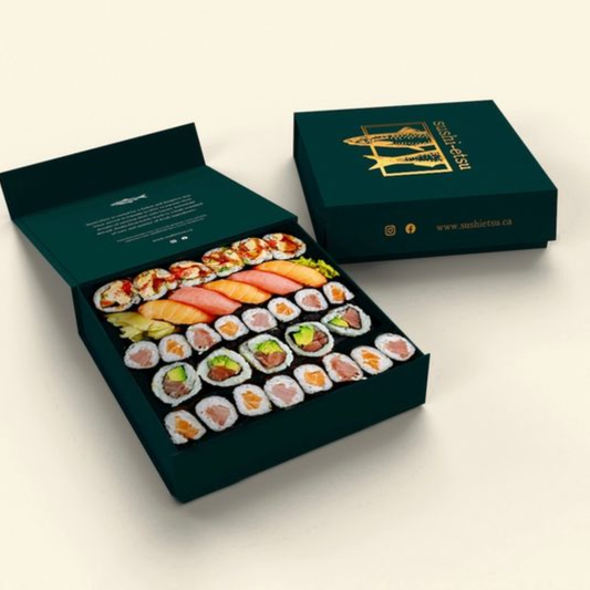 Contenedor de comida para llevar de papel biodegradable Pan Pastelería Sushi Roll Cake Caja de embalaje de panadería de sushi 