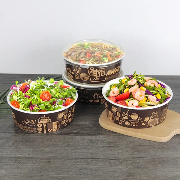 Biodegradable Eco Friendly Kraft Paper Cardboard Paper Soup Cup Bowl Salad Box Packaging - Fastfoodpak