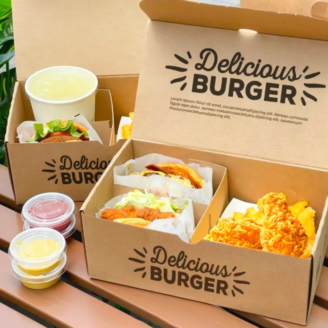 Custom Disposable Food Grade Cardboard Bamburger Packaging Paper Burger Box