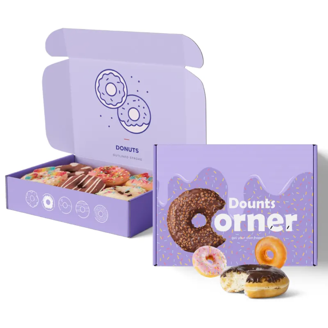 Wholesale Custom Printed Donut Box Packaging Food Doughnut Box
