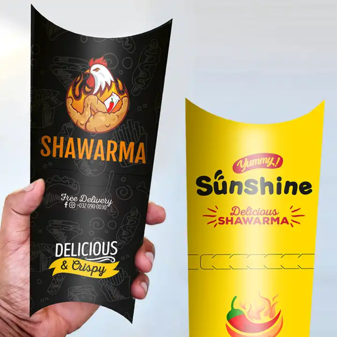 Shawarma Packing Paper Custom Logo Free Design To Go Disposable Takeaway Paper Shawarma Box ...