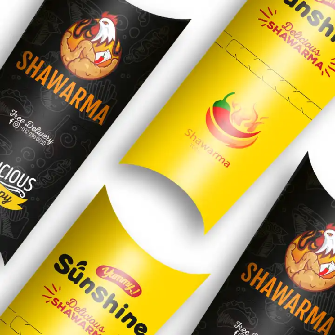 Custom Logo Free Design To Go Disposable Takeaway Paper Shawarma Box