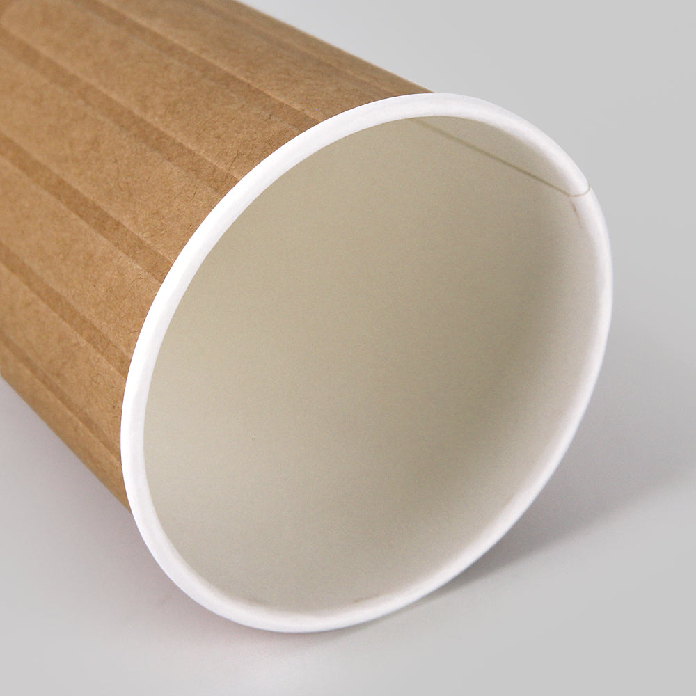 Wholesale 7oz 8/12/16/20oz Embossed Insulated Ripple Wall Paper Coffee Cup Custom Logo Printed Disposable 3d Paper Coffee Cups