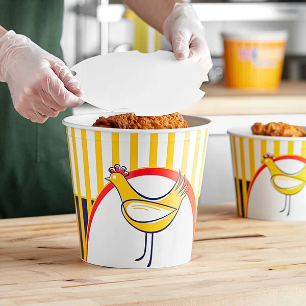 Wholesale Custom Paper Fried Food Bucket C Chicken Fastfoodpak Lid Fast Paper with –