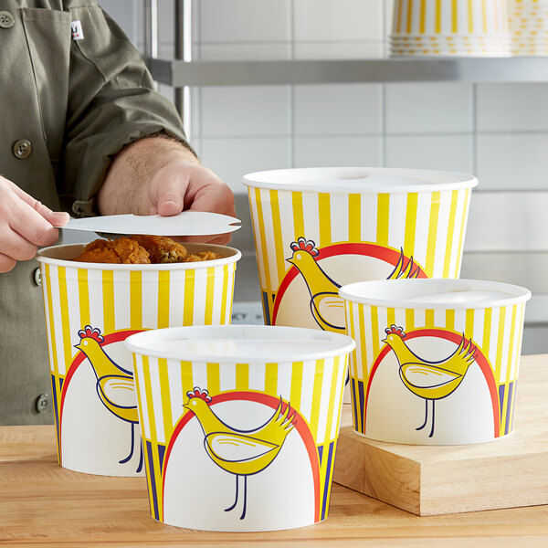 Wholesale Custom Paper Fried Chicken Bucket with Lid Fast Food Paper Chicken Cup - Fastfoodpak
