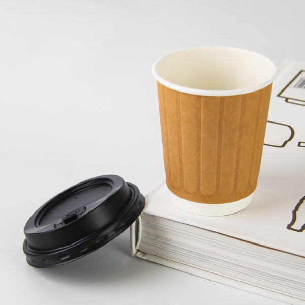 Wholesale 7oz 8/12/16/20oz Embossed Insulated Ripple Wall Paper Coffee Cup Custom Logo Printed Disposable 3d Paper Coffee Cups - Fastfoodpak