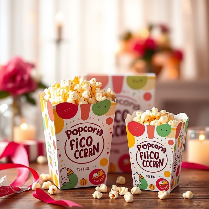 Miniature Popcorn Boxes for Sampling Parties Kids Events and Catering