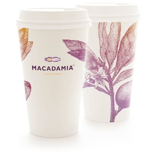 Large 16 oz Paper Coffee Cups for Hot Drinks and Cafe Branding